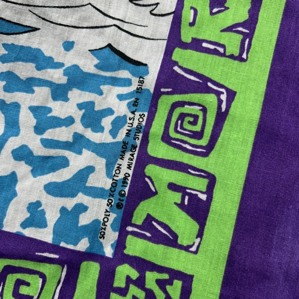 1990 Teenage Mutant Ninja Turtles Surfing Cowabunga Bandanna Handkerchief